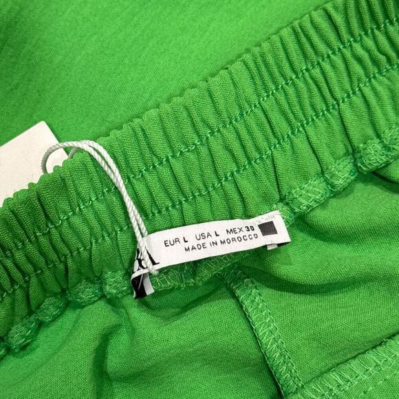 NWT Zara wide-leg neon green pants large - Picture 2 of 5